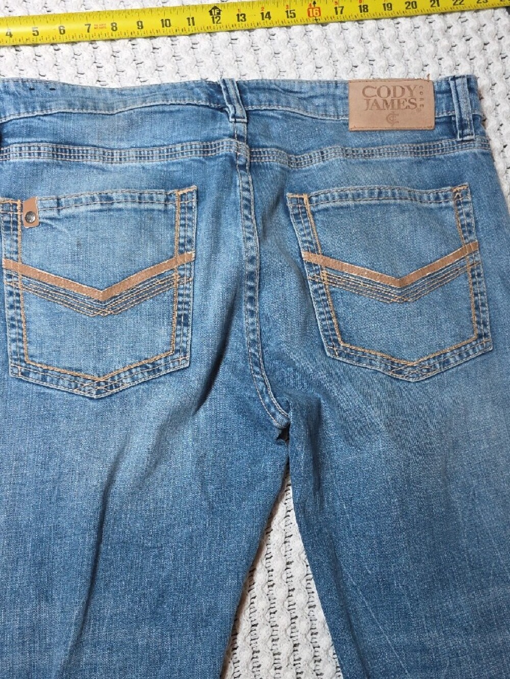 Cody James Men's Slim Straight Jeans in Light Blue 36x32 - Picture 7 of 7